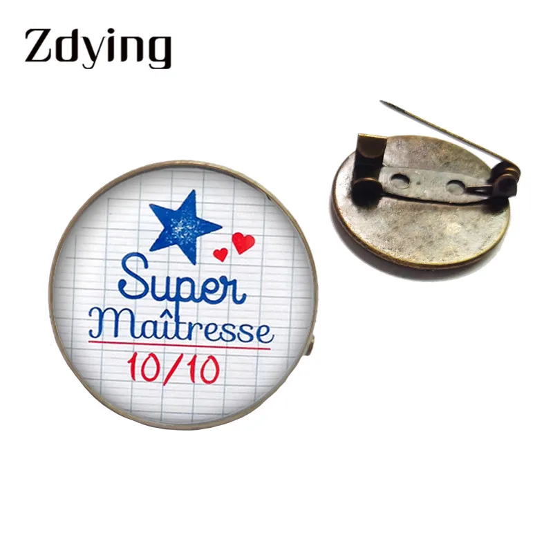 ZDYING Super Maitresse брошь с значком французские буквенные узоры стеклянные кабошоны