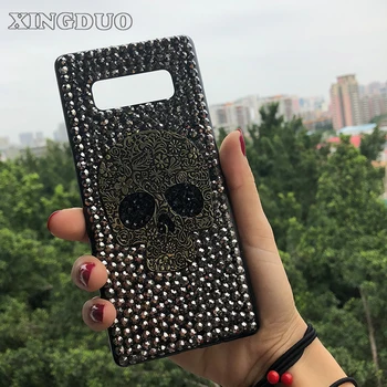 

XINGDUO for Samsung galaxy Note 8 Bling diamond Skull hard case for Samsung galaxy Note 5/4 S8/S8 Plus/S7/S7 Edge/S6/S5/S4 A5