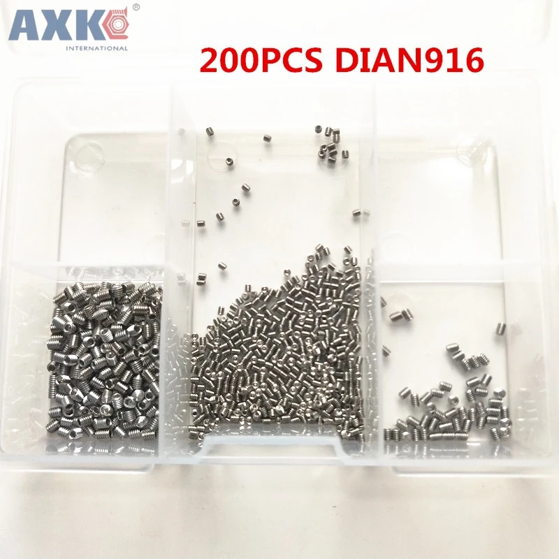 

AXK 200Pcs Stainless Steel Hex Head Socket Allen Grub Screw Cup Point Assortment Kit