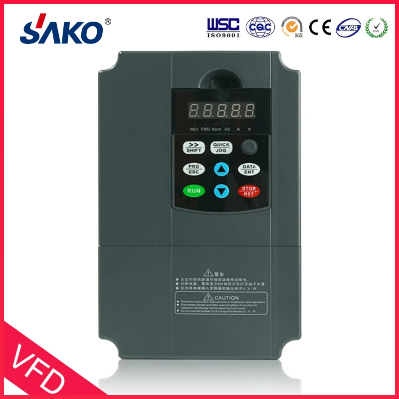 Sako 4KW VFD вход 220V 1ph на выход 380V 3ph инвертор переменной частоты для управления скоростью двигателя