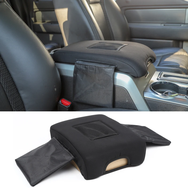 

HYZHAUTO 1Pcs Multi-function Armrests Box Pad Decoration Cover for Ford F150 2009-2014 Storage bag Car Interior Accessories