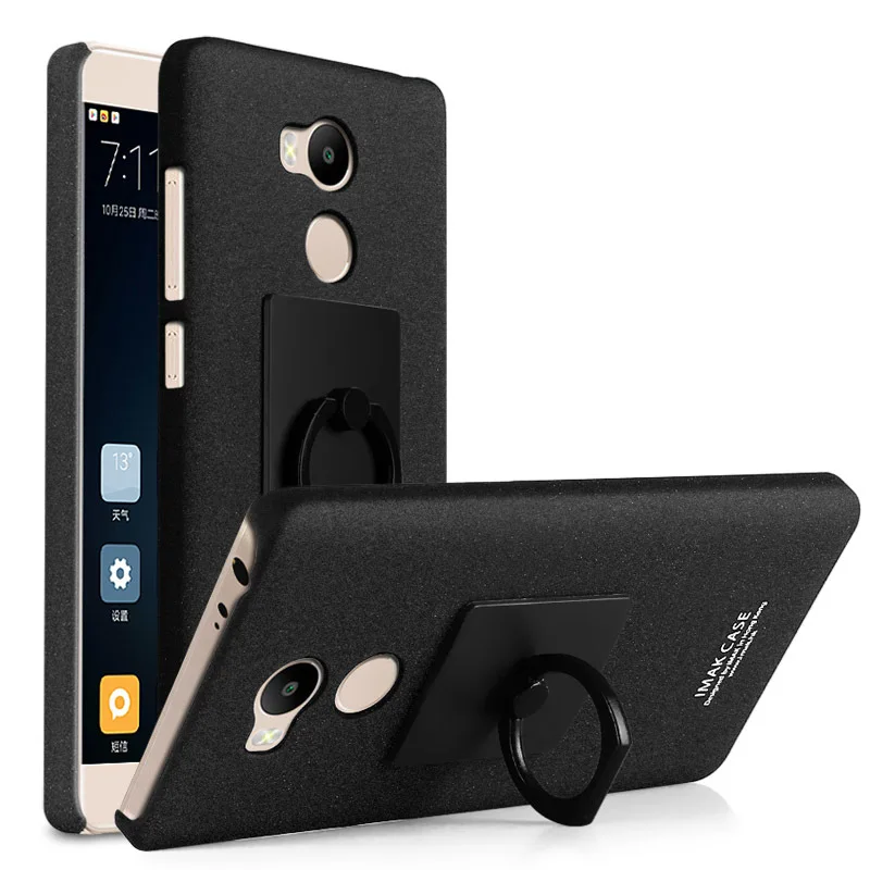 

Xiaomi Redmi 4 Pro Case IMAK Frosted Plastic Back Cover Case For Xiaomi Redmi 4 Pro Prime 5.0 Inch With Ring Stand Free Film