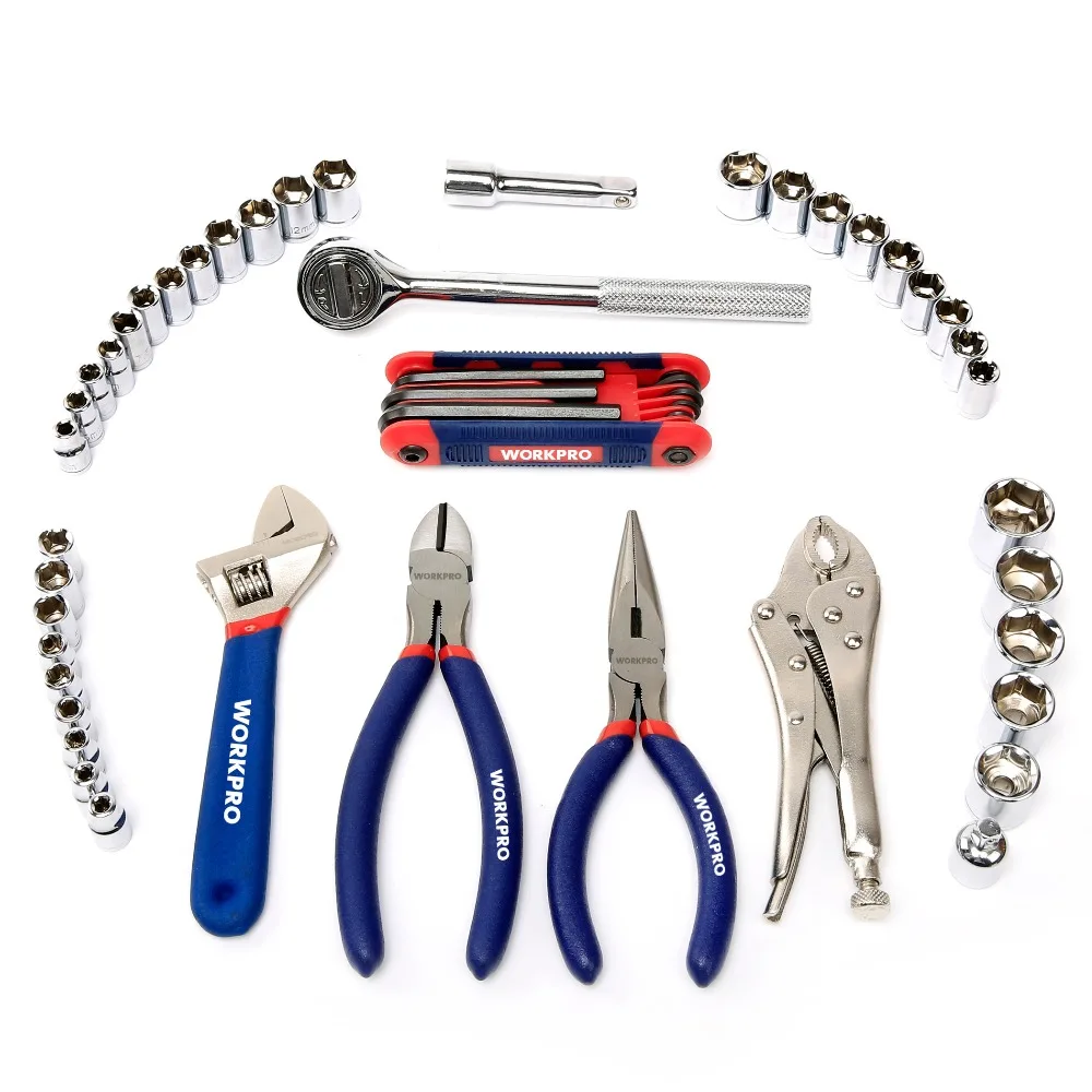 Goedkoop Workpro 52 Pc Repair Tool Kits Voor Auto Thuis Tool Sets 3 8 \