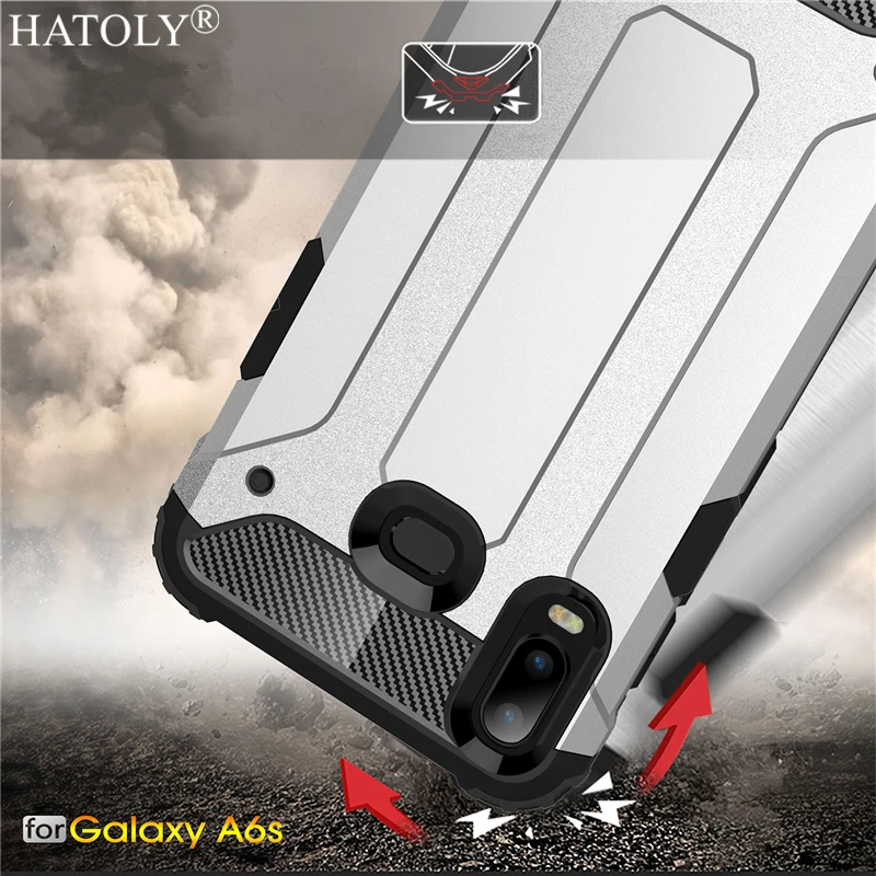 

For Cover Samsung Galaxy A6S Case Silicon Rubber Armor Shell Hard Phone Case For Samsung Galaxy A6S Cover For Samsung Galaxy A6S