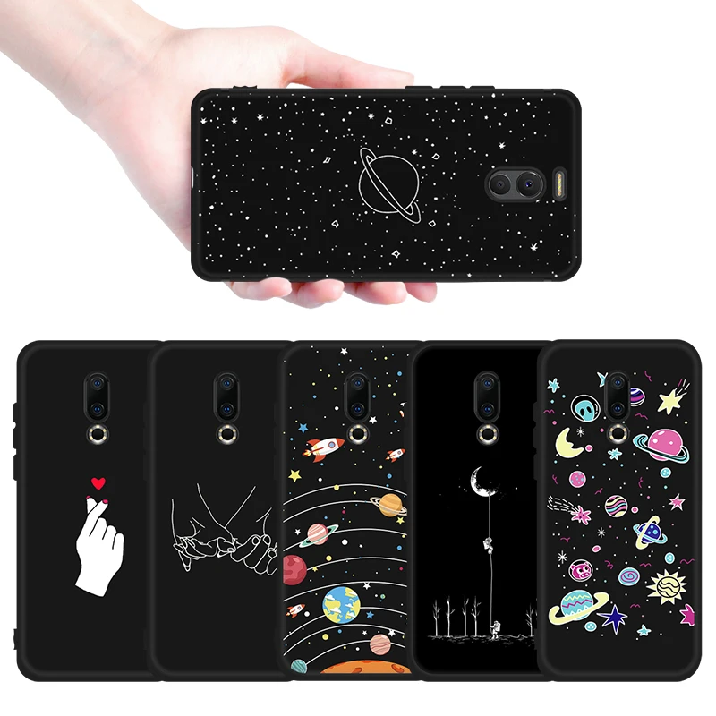 

For Meizu 16th 16 Plus 16X M6 M5 Note X8 Note 8 M5S M5C Pattern Phone Case For Meizu M6 X 8 Moon Printing Matte Soft TPU Cover