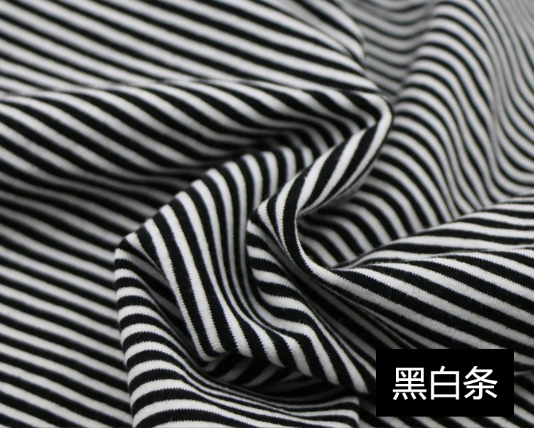 Полоска хлопок махровая ткань хлопок и спандекс трикотажная ткань DIY шитье футболки платье ткань на пол метра 2 мм