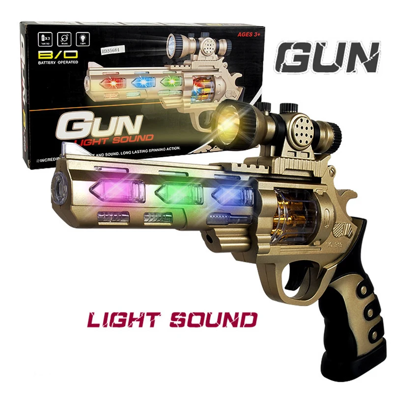 Soud игрушечная лампа игрушечный пистолет литой под давлением револьвер пластиковый пистолет красочный свет оригинальная коробка игрушки