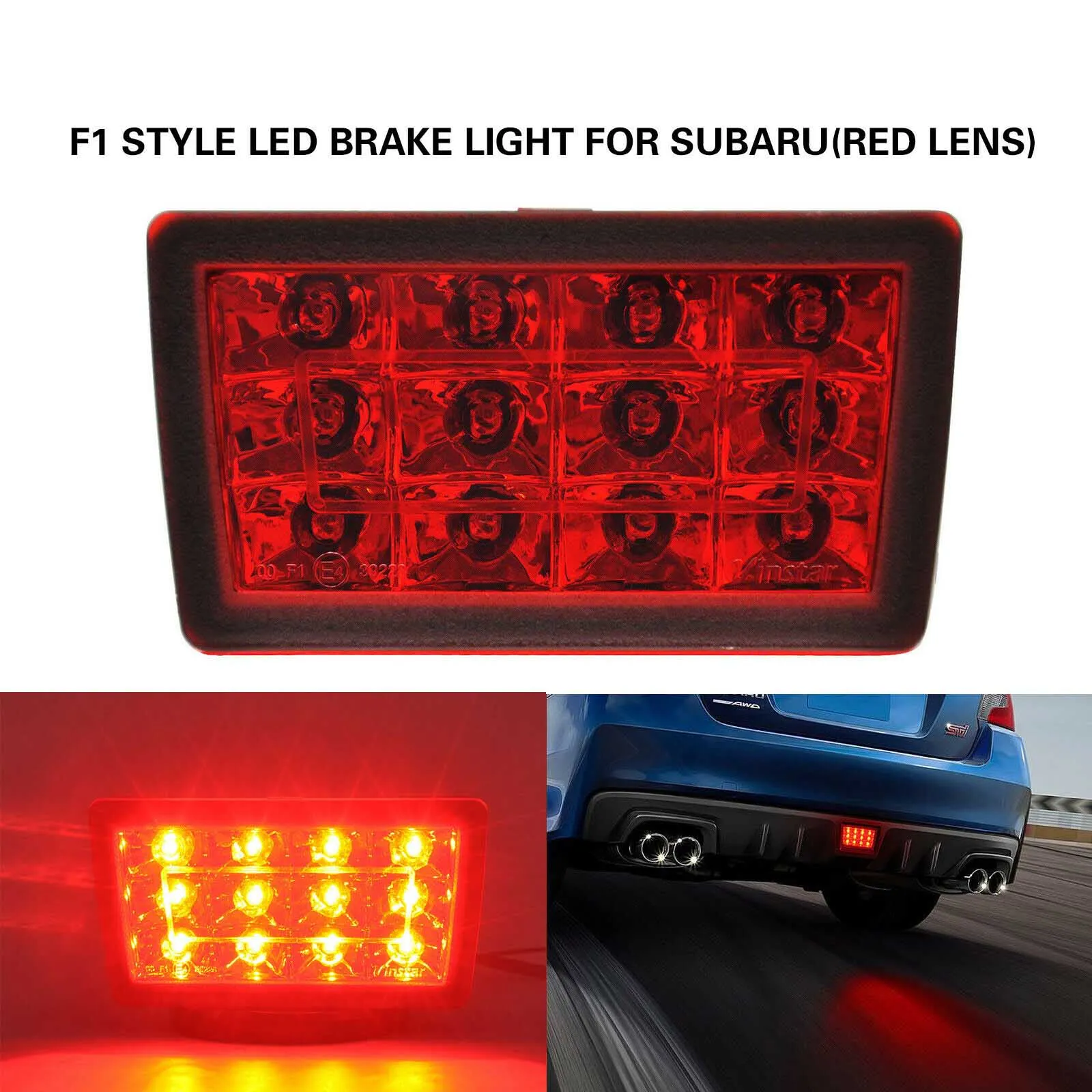 

Red F1 Style LED Rear Fog Brake Lights For Subaru WRX STI XV Impreza 2011-2018