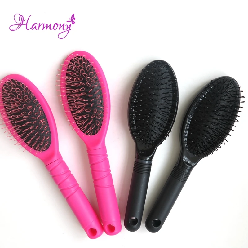 5pcs/lot Professional Pink Black Color Anti Static Loop Pin Cushion Brush Anti Static Free For