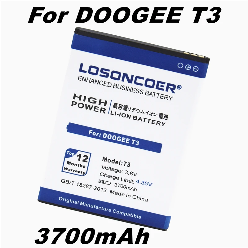 

LOSONCOER 3700mAh T3 Good Quality Battery For Doogee T3 Mobile Phone Batterie