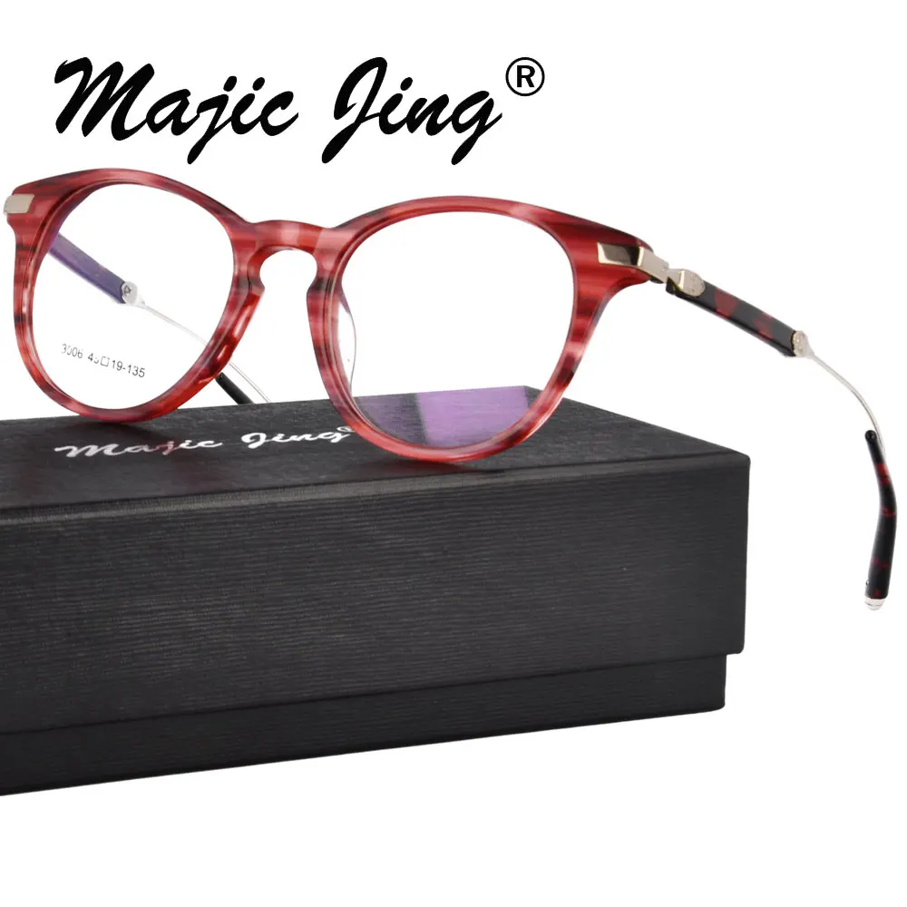 Магия Jing ацетата и нержавеющей стали RX оправы близорукость очки, очки для мужчин и женщин GM3006