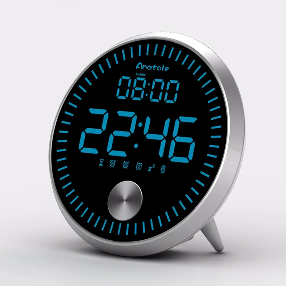 Mini electronic LED snooze alarm clock table calendar clock Portable