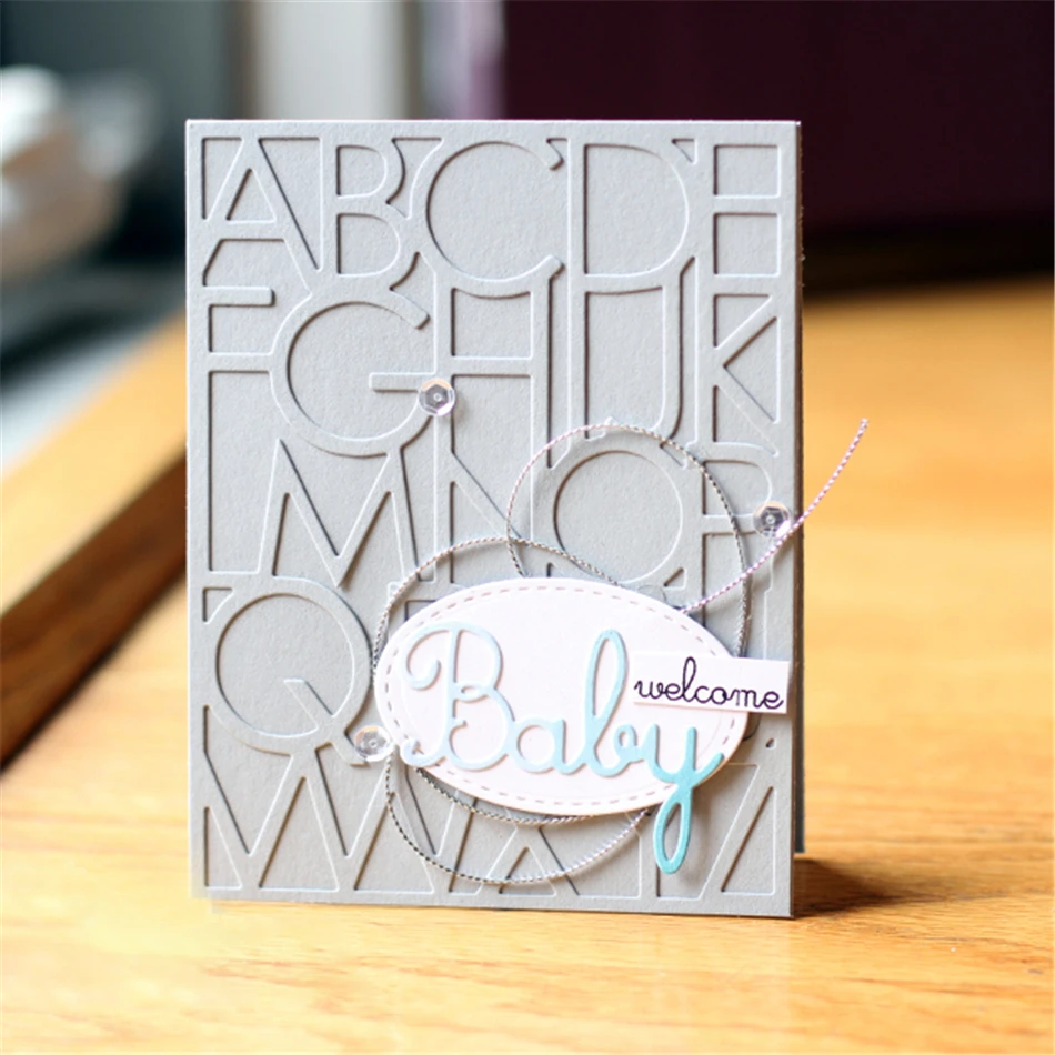 

Naifumodo Alphabets Cover Background Metal Cutting Dies Frame Dies for Scrapbooking Craft New 2019 Die Cuts for Card Makings New
