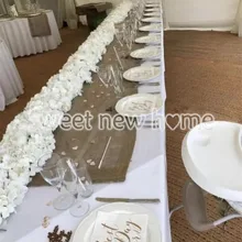 DIY 3D Искусственные арки ряд цветов розы новые гортензии пион глицинии Свадебные дорожные свинцовые цветы