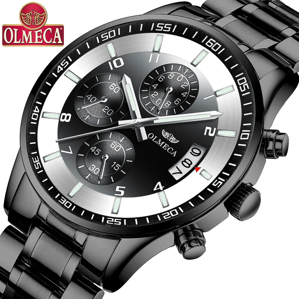 

OLMECA Multi-function Men's Watch Business Sports Quartz Watch Waterproof Luminous Casual Watch Men's Watch