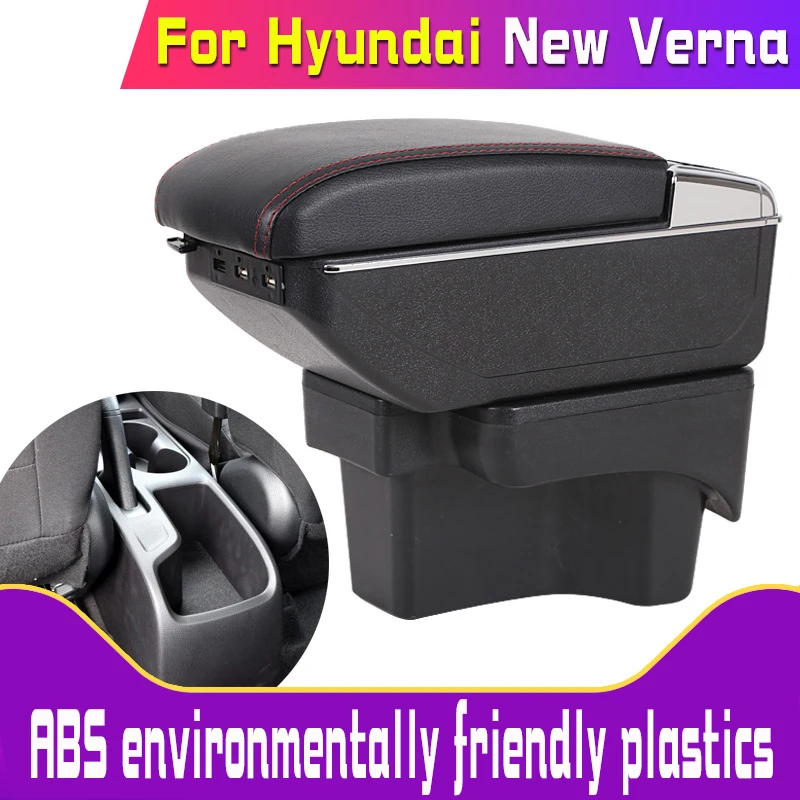 Leather Car Armrest Centre Console Storage Box Armrest For Hyundai