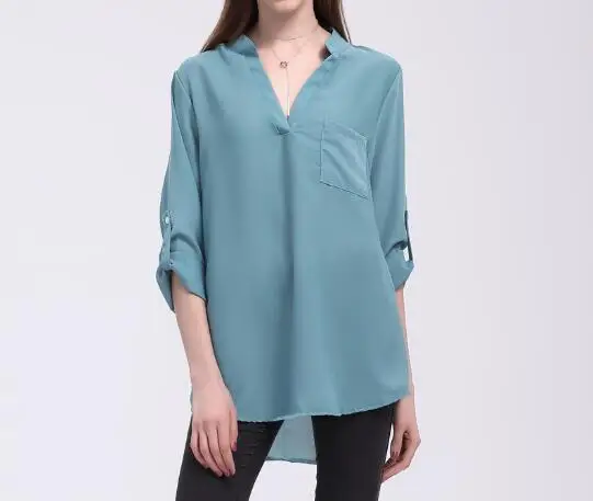 robe femme Womens Casual O-Neck Sleeve Solid Linen Loose Pullover Top Blouse chiffon blouse Women's Clothing
