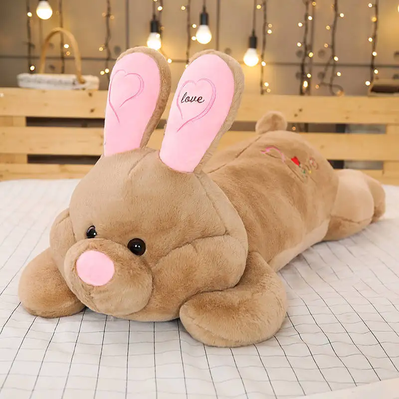 Прекрасный гигантский кролик, плюшевая игрушка, огромная Подушка для сна, куклы, детская игрушка, подарок для девочек, декор детской комнаты - Цвет: Khaki