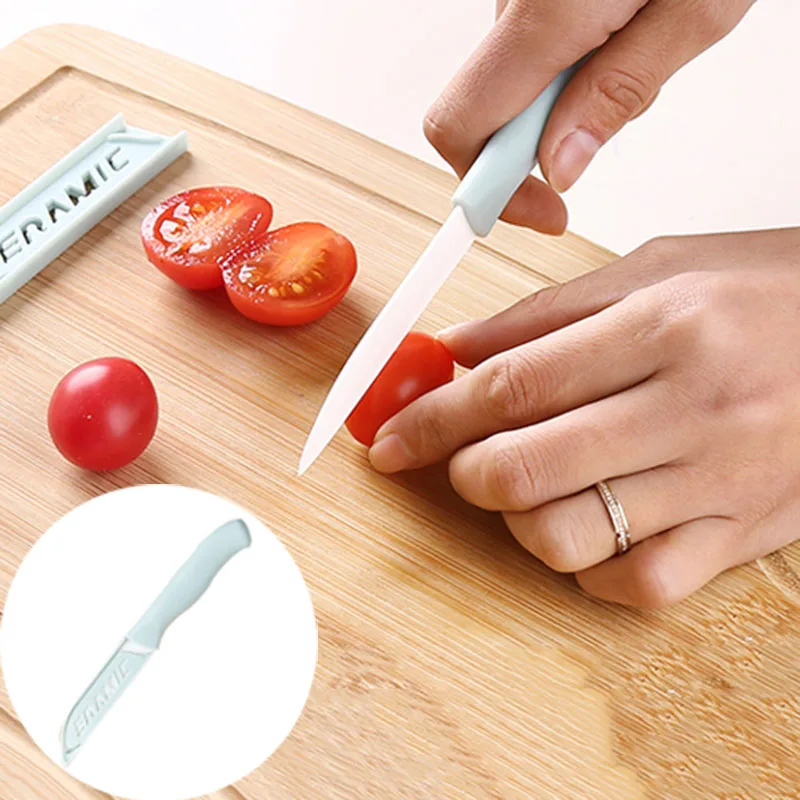 

1pc Mini Ceramic Knife Colorful 3 Inch Handle Ceramic Paring Household Fruit Paring Knife Kitchen Knives Accessories