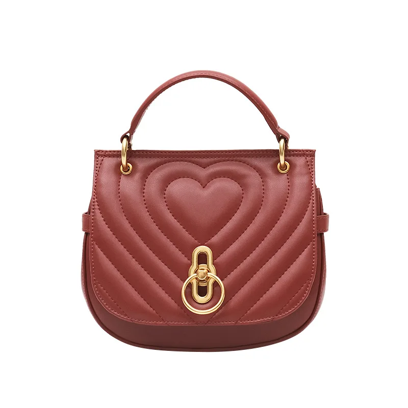 

2019 New Women Saddle Handbags Genuine Leather Soft Thread Love Design Bag Lady Shoulder Crossbody Messenger Bags