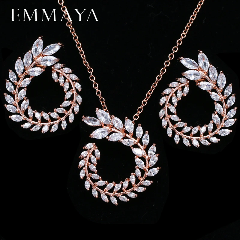 Goede EMMAYA Trendy Vrouwen Hanger Ketting En Oorbellen Sieraden Sparkling AAA CZ Stone Sieraden Sets Voor Dames