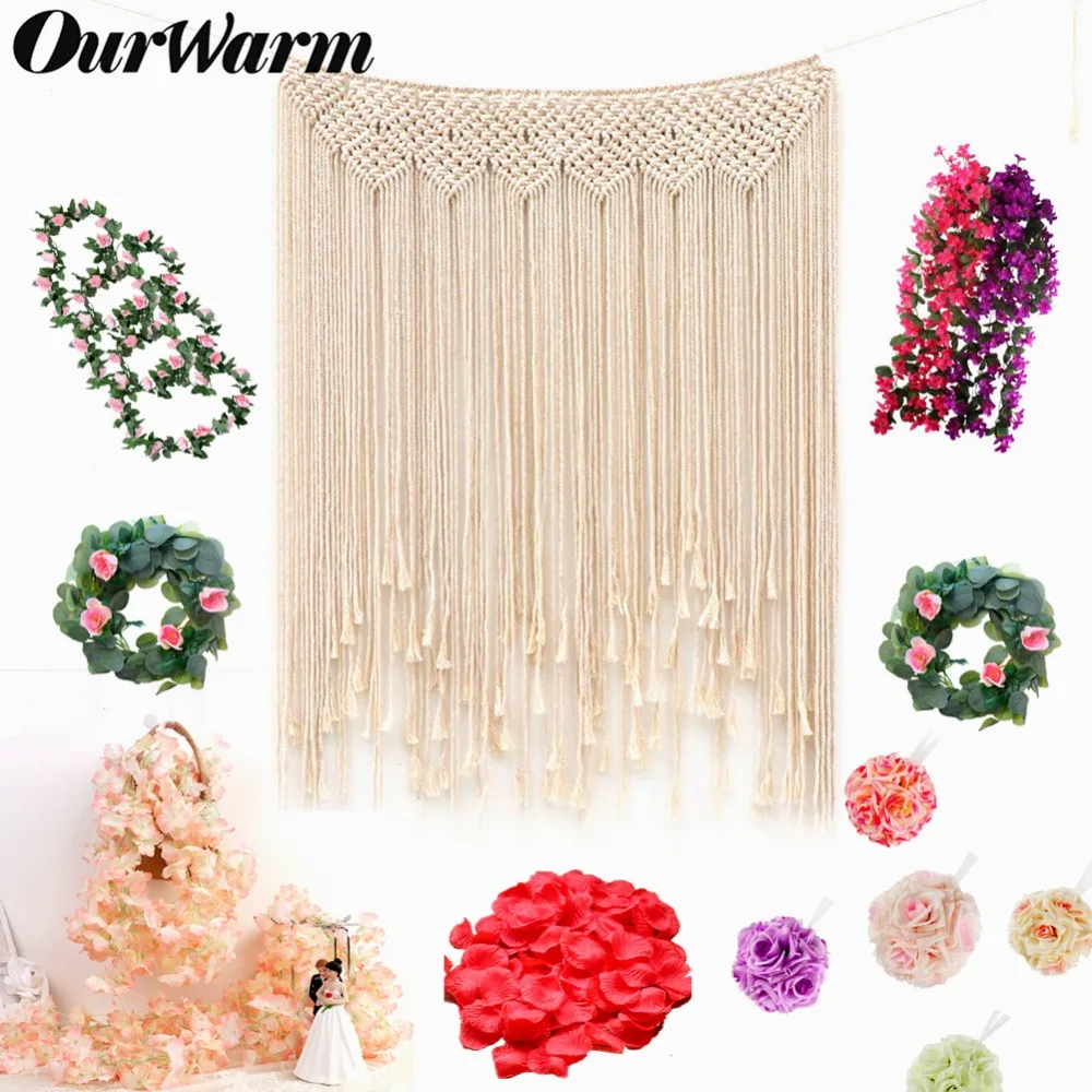 

OurWarm Wedding Artificial Flower Silk Rose DIY Hanging Fake Flower Bouquet Plant Garland Backdrop Party Home Garden Decoration