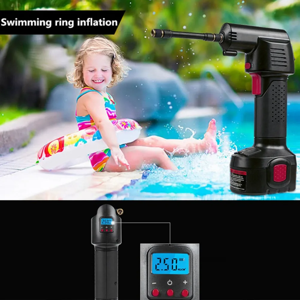 

35L/min Rechargeable Wireless Handheld Electric Vehicle Car Tire Inflatable Pump Digital Display Emergency Inflator Air Pump Hot