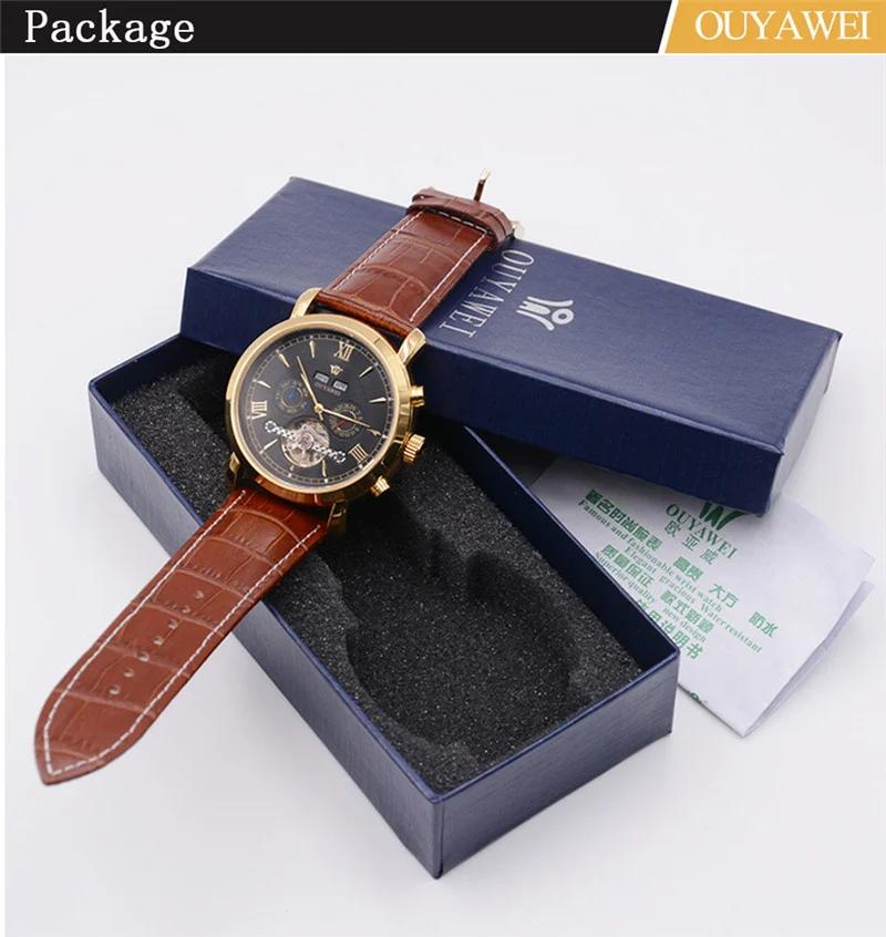 Mechanical Watch Mens Top Brand Luxury Tourbillon Men's Automatic Mechanical Watches Wristwatch Leather watch relogio masculino  (12)