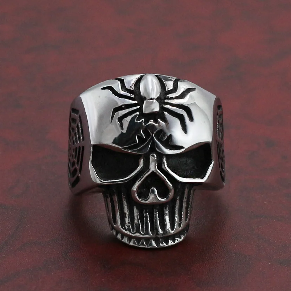 

Dropshipping 316 Stainless Steel Masonic skull ring Punk Man's High Quality Personality Men's Ring Christmas gift J125