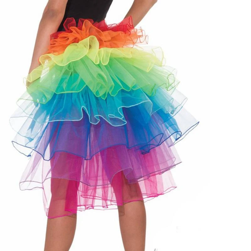 Women Clown Costumes Layered Organza Lace Rainbow Tutu Bustle Skirt  Petticoat Casamento Birthday Party Decoration Supplies - Skirts - AliExpress