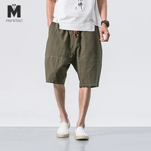 Мужские мешковатые штаны, Мужские штаны-шаровары длиной до икры с эластичной резинкой на талии, армейские брюки, мужские повседневные штаны в стиле хип-хоп, большие шаровары