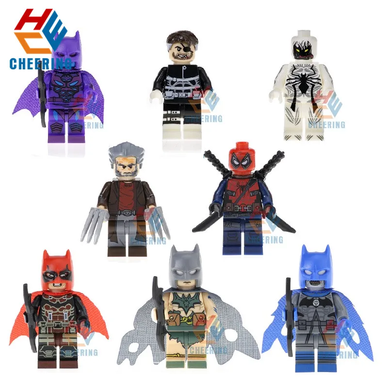 

Single Sale Super Heroes Bricks Figures Punisher Deadpool Spiderm Wolverine Batman Building Blocks Gift For Children Toys PG8146