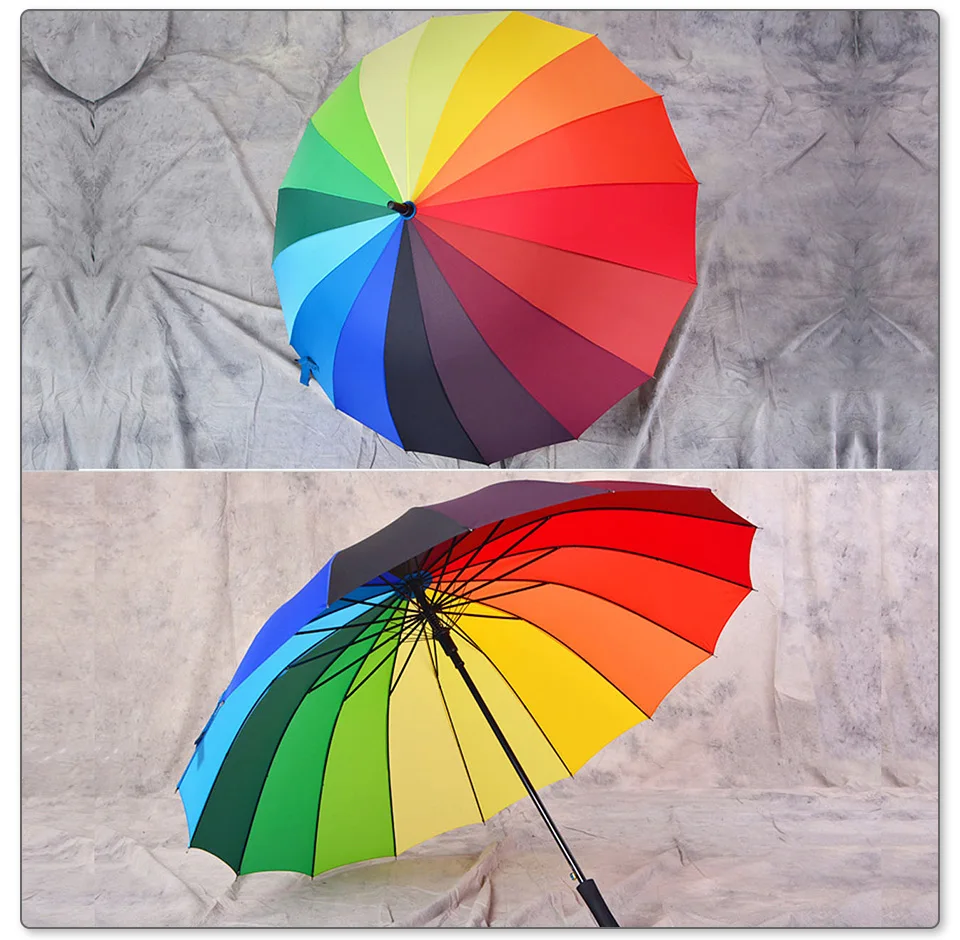 Long Handle Umbrella Male Female 111cm 24K Large Umbrella Windproof Man Woman Waterproof For Sunny And Rain   (11)