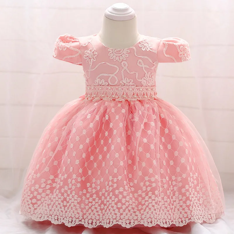 

2019 Toddler Baby Girls Summer Wedding Dress Baby Girl Birthday Party Dresses Newborn Baptism Baby Dresses Princess Dress