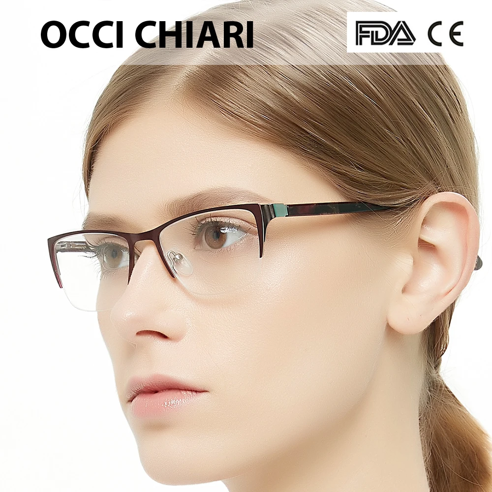 Женские очки OCCI CHIARI с полуободком модные для близорукости прозрачные линзы
