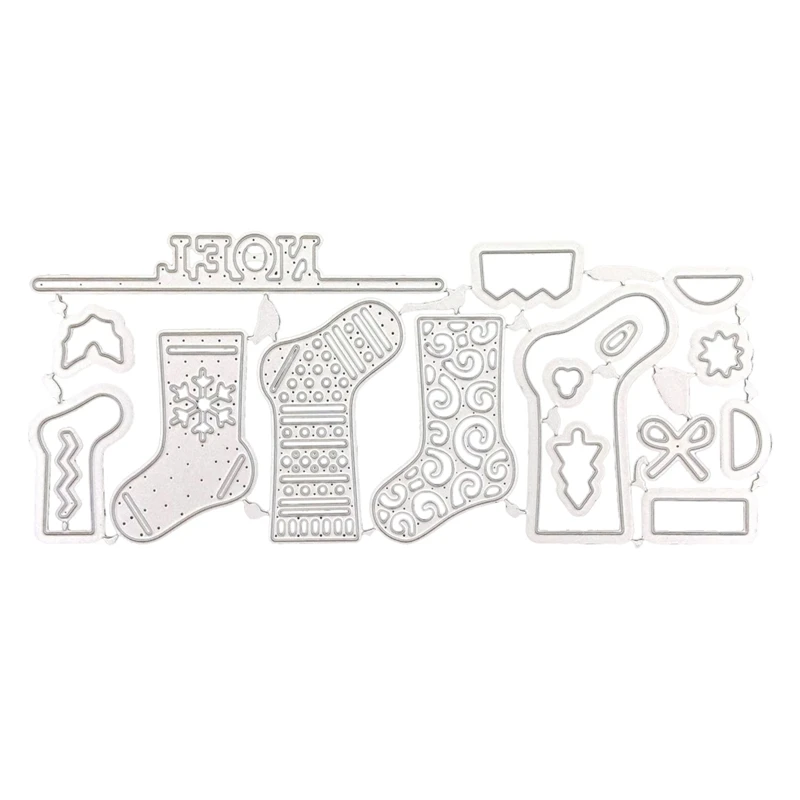 

New 2018 Metal Cutting Dies Scrapbooking Craft Dies Christmas Socks Stockings Dies Cutting Stencil