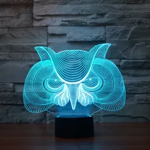Охота Орел Красочные 3D Light Творческий touch Desktop Desk энергосберегающие лампы светодиодные иллюзия Лампа