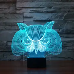 2016 Охота Орел Красочные 3D Light Творческий touch Desktop Desk энергосберегающие лампы светодиодные иллюзия Лампа