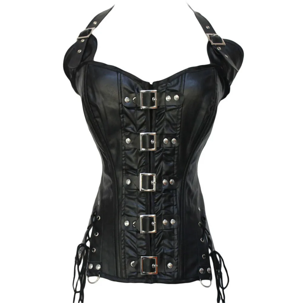 

Cosplay Steampunk Corset Waist Control Sexy Corsets Faux Leather Gothic Steam Corset Women Palace Medieval Retro Party Uniform