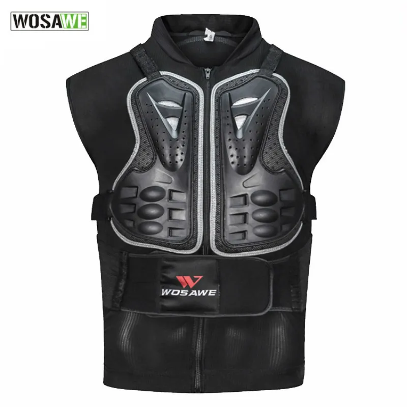 

WOSAWE Mesh Breathable Back Support PE+EVA Back Protection Motocross Sleeveless Body Suit Chest Protector Back Protective Vest