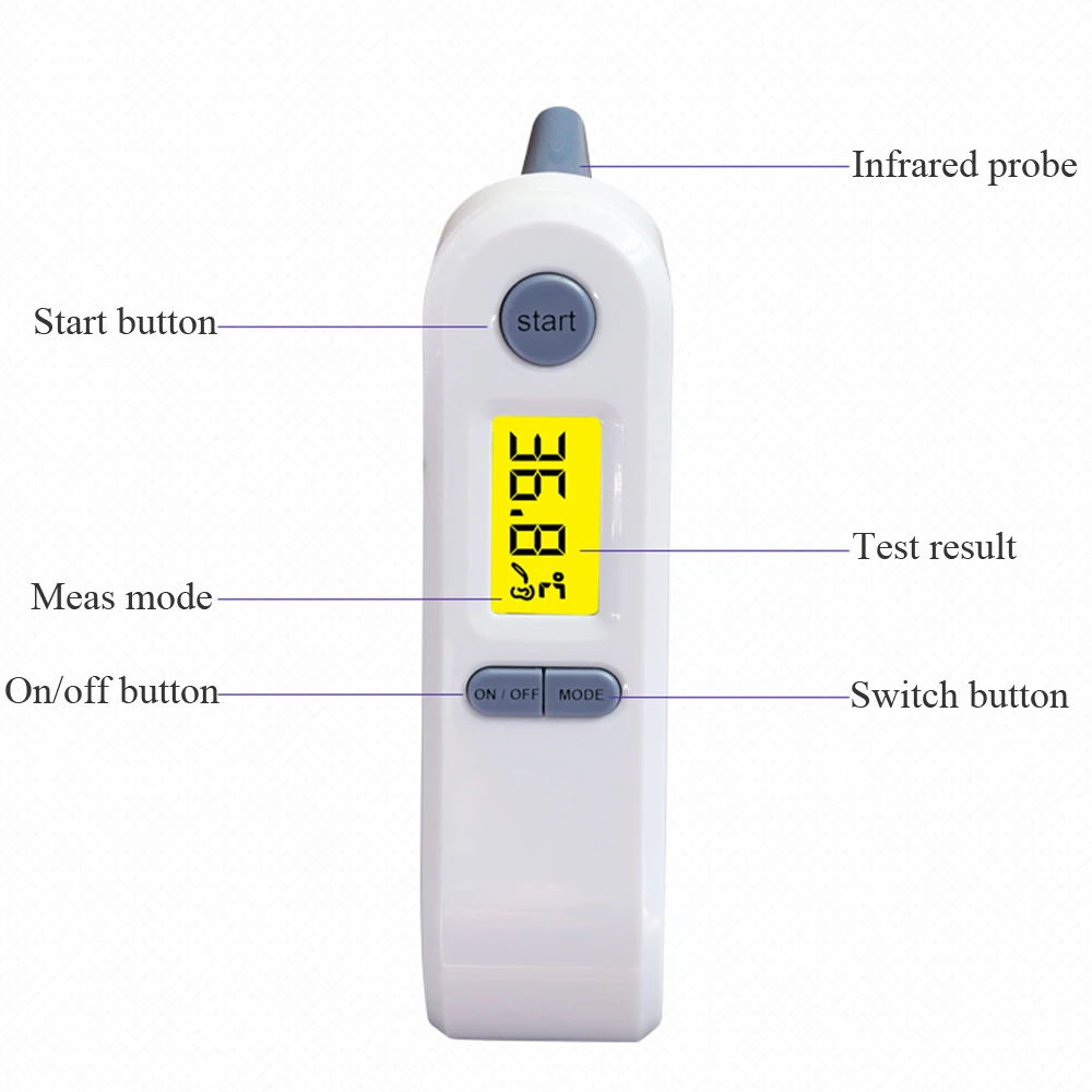 ЖК-цифровой инфракрасный Детский термометр бесконтактный ухо и лоб Лазерная температура тела Ребенок Взрослый медицинский термометр
