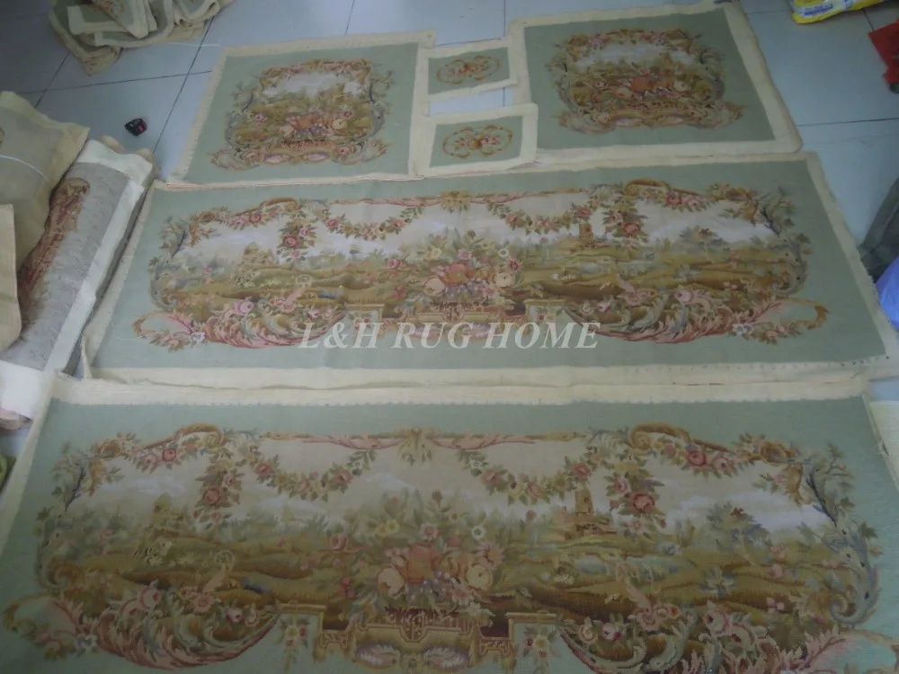 Бесплатная доставка Французский Aubusson hand wovesofa и Набор чехлов для стула 1:4 с