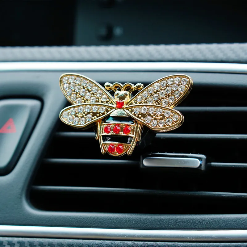 

Car styling Bling Little Bee Car Air Freshener Crystal Car Perfume 100 Original Women perfume flavoring Auto Decor Ornament