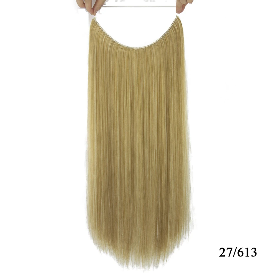 Soowee 10 Цвета длинные прямые черные блондинка Синтетические пряди для наращивания волос рыба линия Halo Невидимый Женские аксессуары для