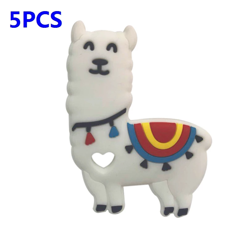 5PCS Sheep White Лимон Comeon 5 шт Овцы Силиконовые Прорезыватели прекрасный BPA бесплатно собака Дельфин детский Прорезыватель кролик сделай своими ругами слингобусы для игрушки-Жвачки - Цвет: 5PCS Sheep White