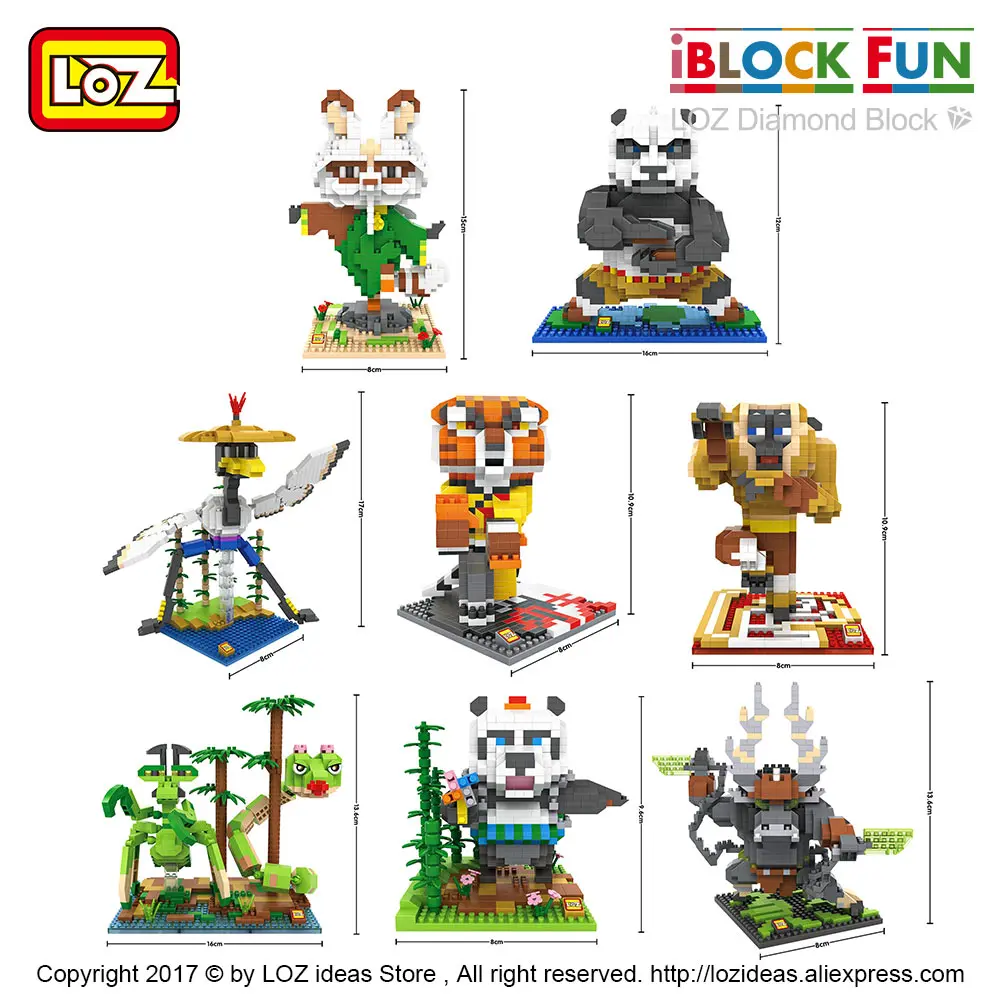 Кубик кристалл LOZ игрушечные фигурки животных милый мультфильм панда аниме