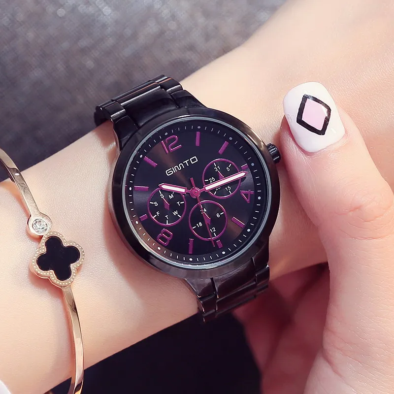 GIMTO Small Brand Rose Gold Women Watch Steel Luxury Ladies Watch Creative Girl Quartz Wristwatch Clock Montre Relogio Feminino