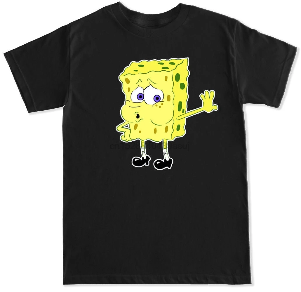 

SPONGEBOB MEME TIRED FUNNY HUMOR HIP HOP SQUAREPANTS TREND CARTOON MEN T SHIRT