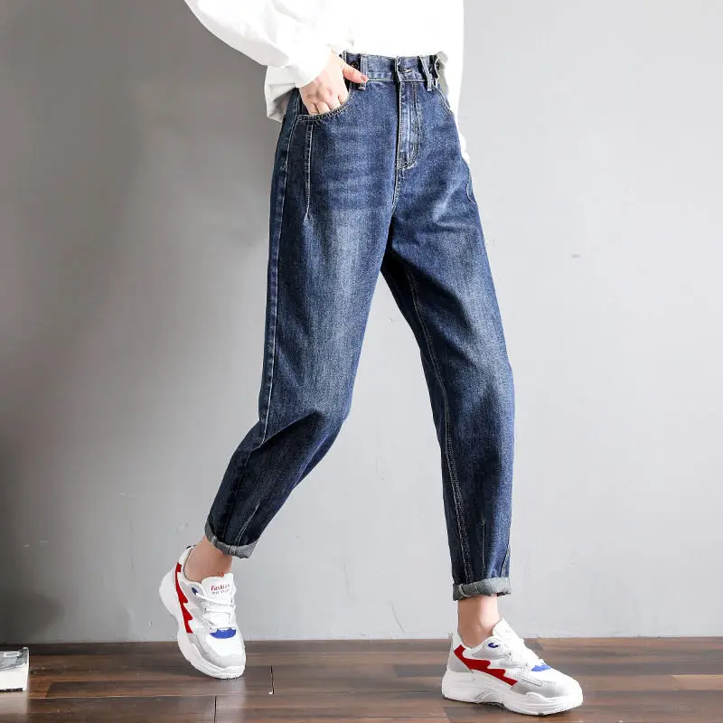 Vintage Plus Size Mom Jeans Casual High Waist Jeans Femme Denim Harem Pants Elastic Streetwear Boyfriend Jeans For Women Q1370 Vintage Plus Size Mom Jeans Casual High Waist Jeans Femme Denim Harem Pants Elastic Streetwear Boyfriend Jeans For Women Q1370