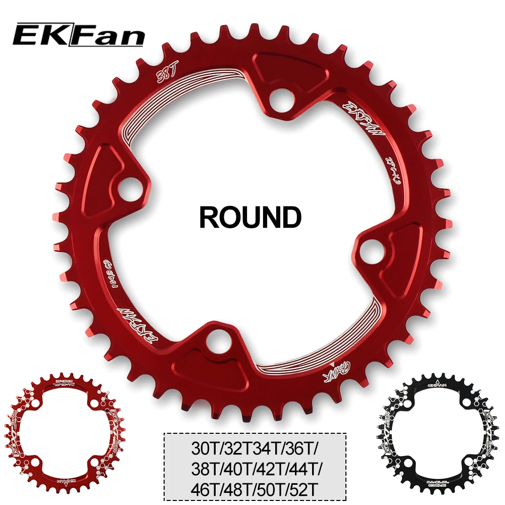 

EKFan XT Round Shape Narrow Wide 104BCD 30T 32T 34T 36T 38T 40T 42T 44T 46T 48T 50T 52T Cycling Chainring MTB Bike Chainwheel